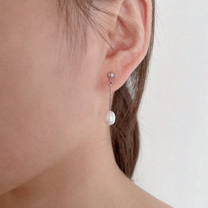 Pendientes con perla elegante