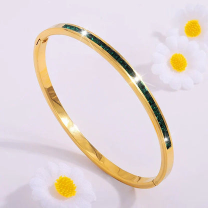 Pulsera dorada verde