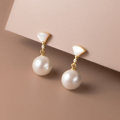 Pendientes chic de plata con perlas
