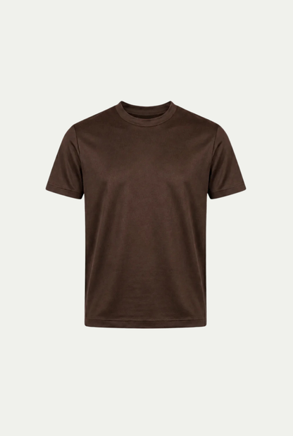 Alessio | Camiseta de Algodón Mercerizado Marrón