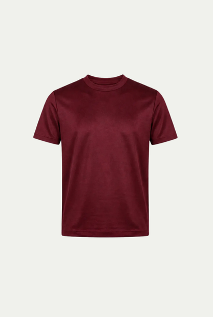 Alessio | Camiseta de Algodón Mercerizado Burdeos