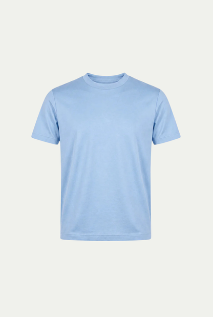 Alessio | Camiseta de Algodón Mercerizado Azul Claro