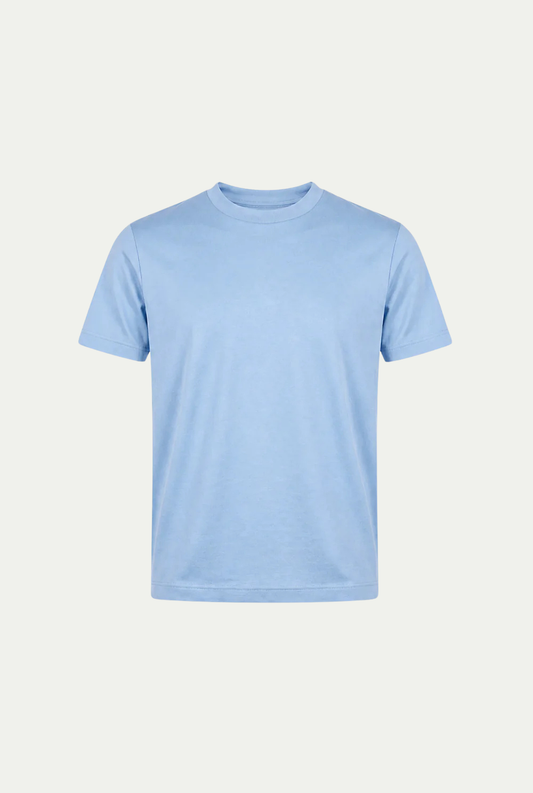 Alessio | Camiseta de Algodón Mercerizado Azul Claro