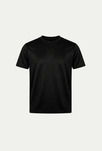 Alessio | Camiseta de Algodón Mercerizado Negra
