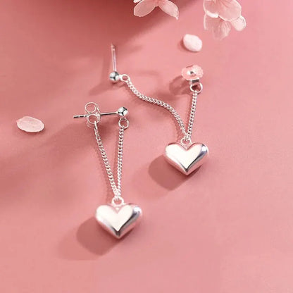 Pendientes antiguos en forma de corazón geométrico