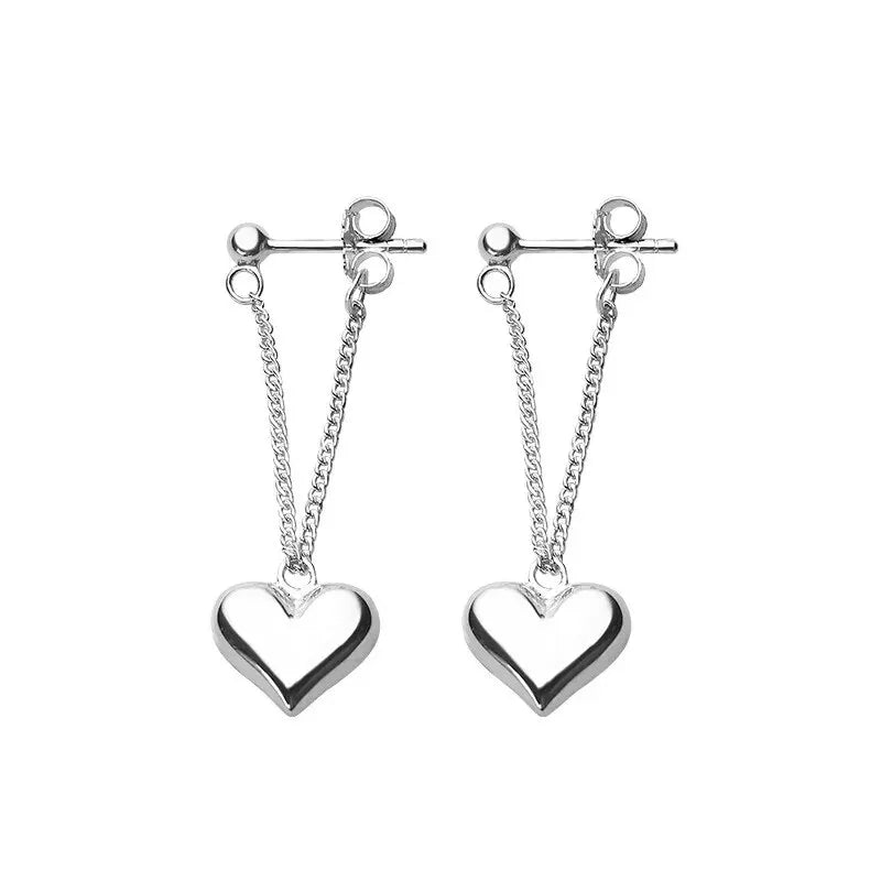 Pendientes antiguos en forma de corazón geométrico
