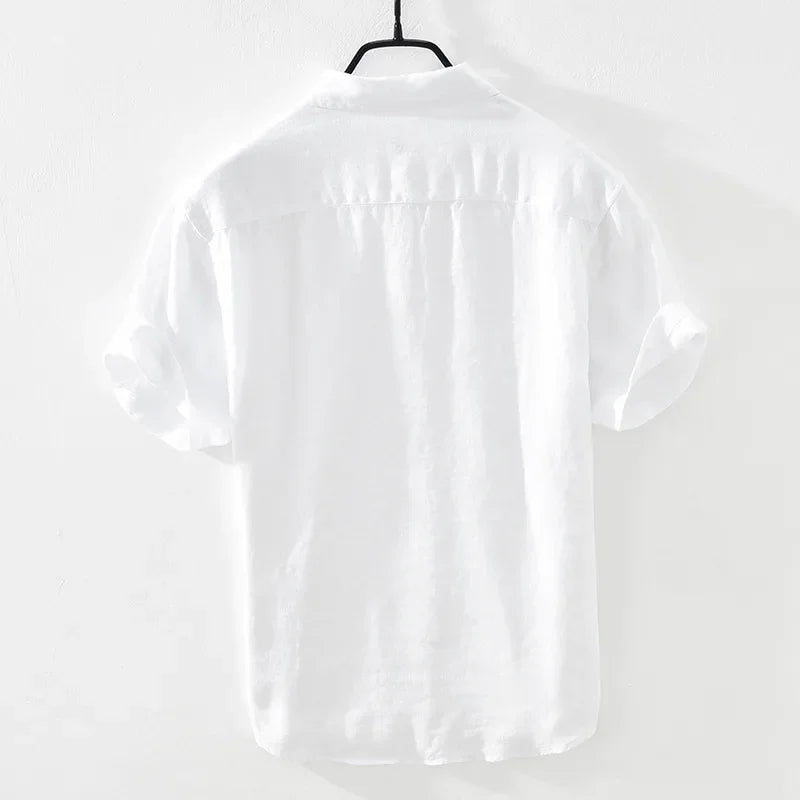Camisa Silvio de lino de manga corta