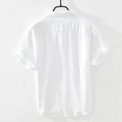 Camisa Silvio de lino de manga corta