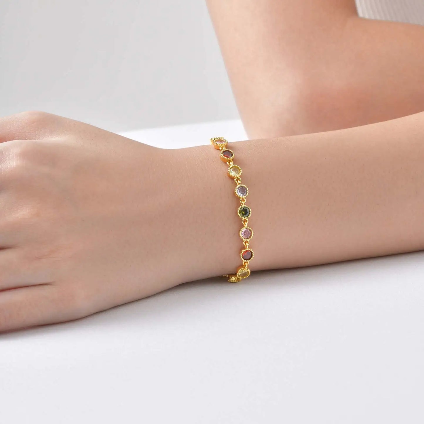 Pulsera charm arcoíris luminosa