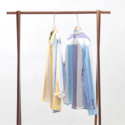Camisa Seascape a rayas de lino con botones