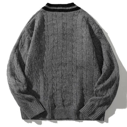 Suéter de Punto Oversized con Cuello en V