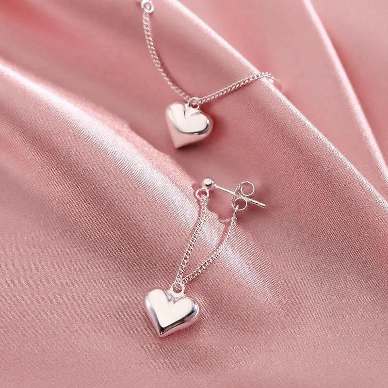 Pendientes antiguos en forma de corazón geométrico