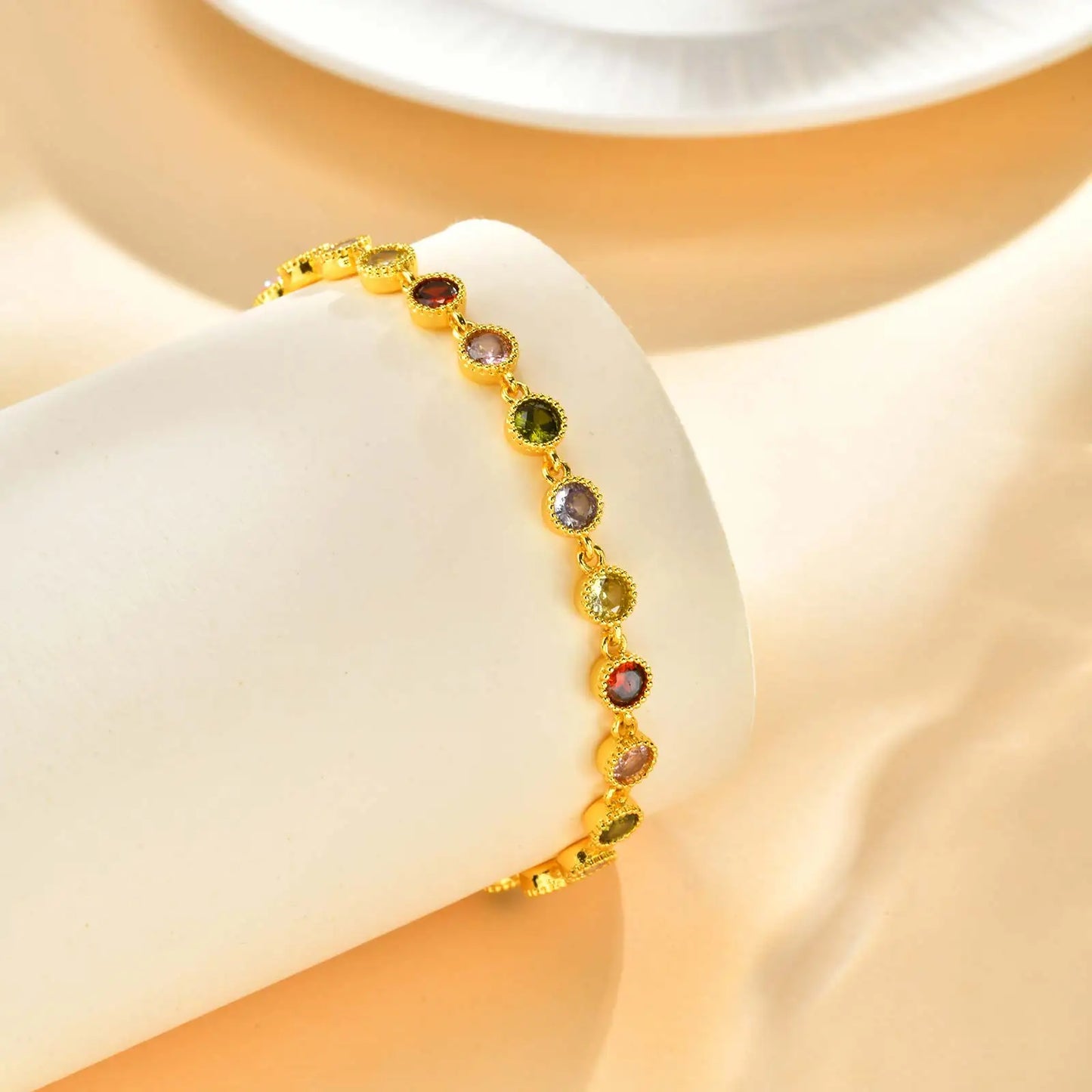 Pulsera charm arcoíris luminosa