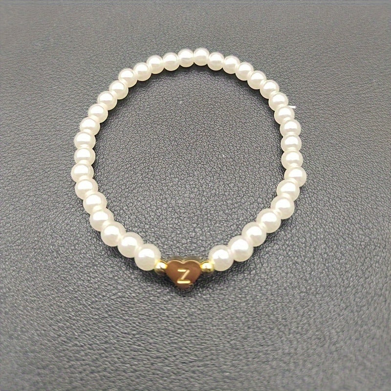 Pulsera chic con inicial de corazón (A–Z)