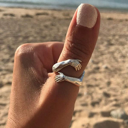 Anillo abrazo de plata ajustable