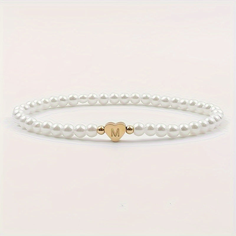 Pulsera chic con inicial de corazón (A–Z)