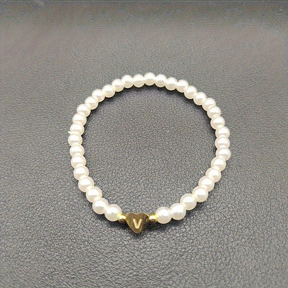 Pulsera chic con inicial de corazón (A–Z)