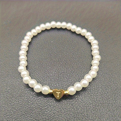 Pulsera chic con inicial de corazón (A–Z)