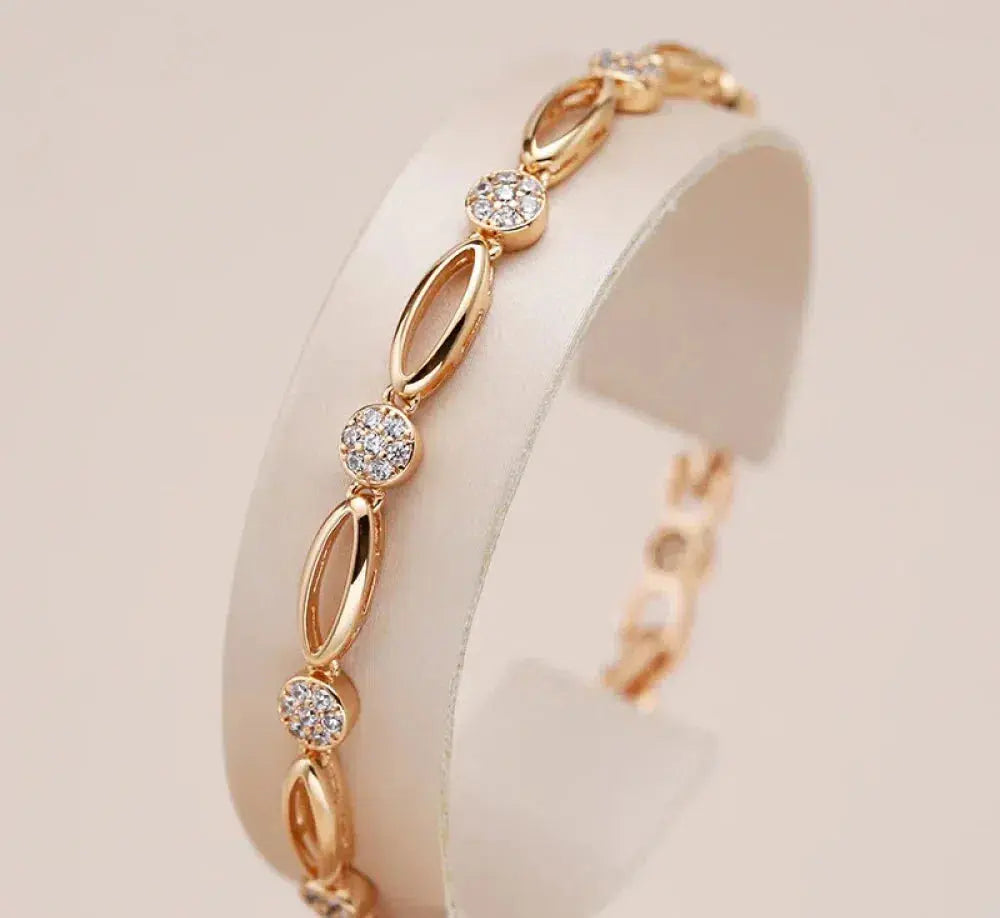 Pulsera de oro elegante con circonita