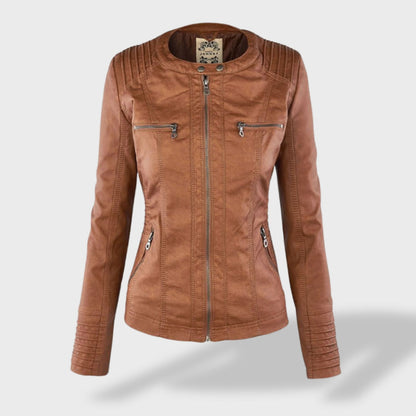 Lucía | Chaqueta de cuero para mujer con capucha