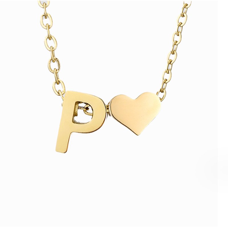 Collar de inicial atemporal con colgante de corazón