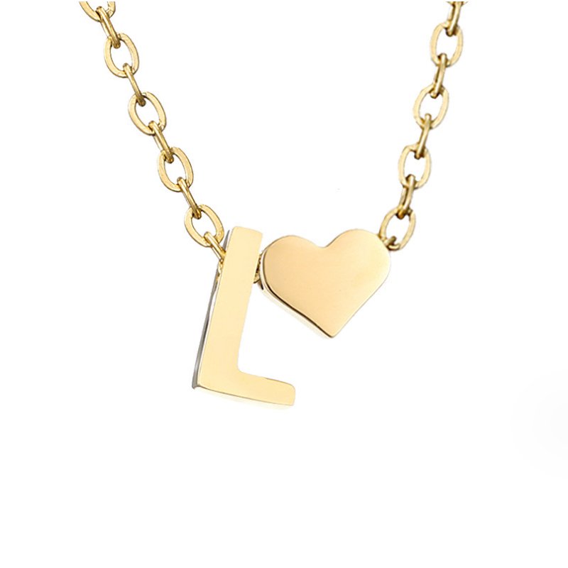 Collar de inicial atemporal con colgante de corazón