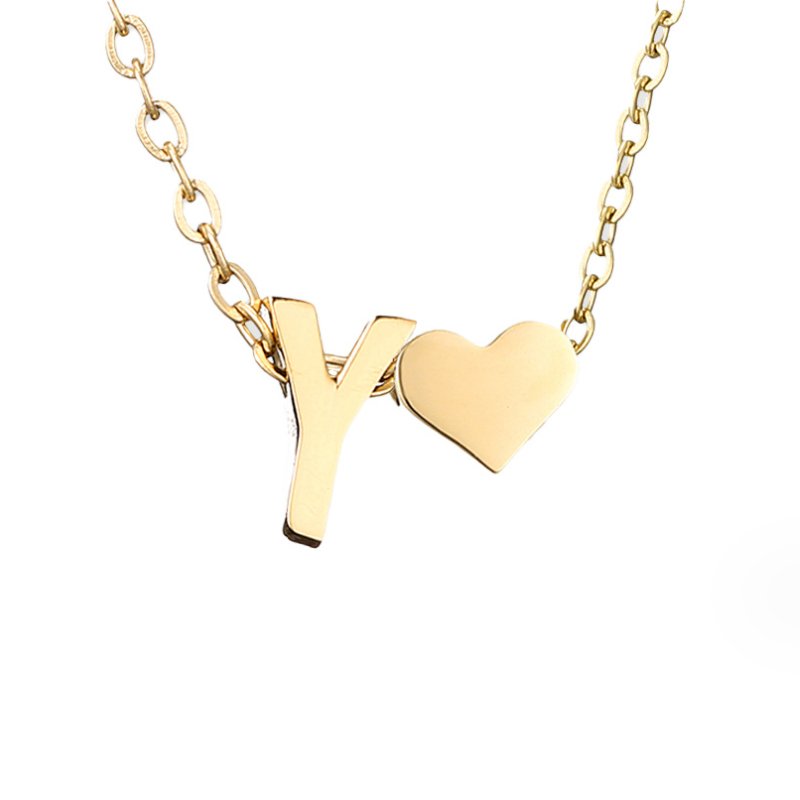 Collar de inicial atemporal con colgante de corazón