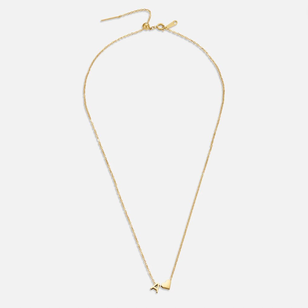 Collar de inicial atemporal con colgante de corazón