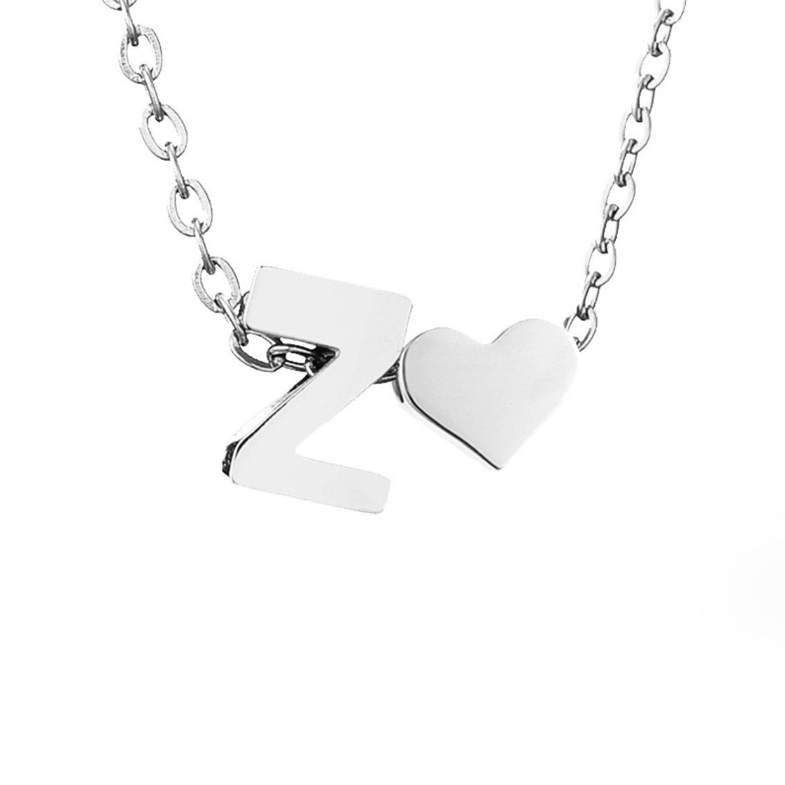 Collar de inicial atemporal con colgante de corazón