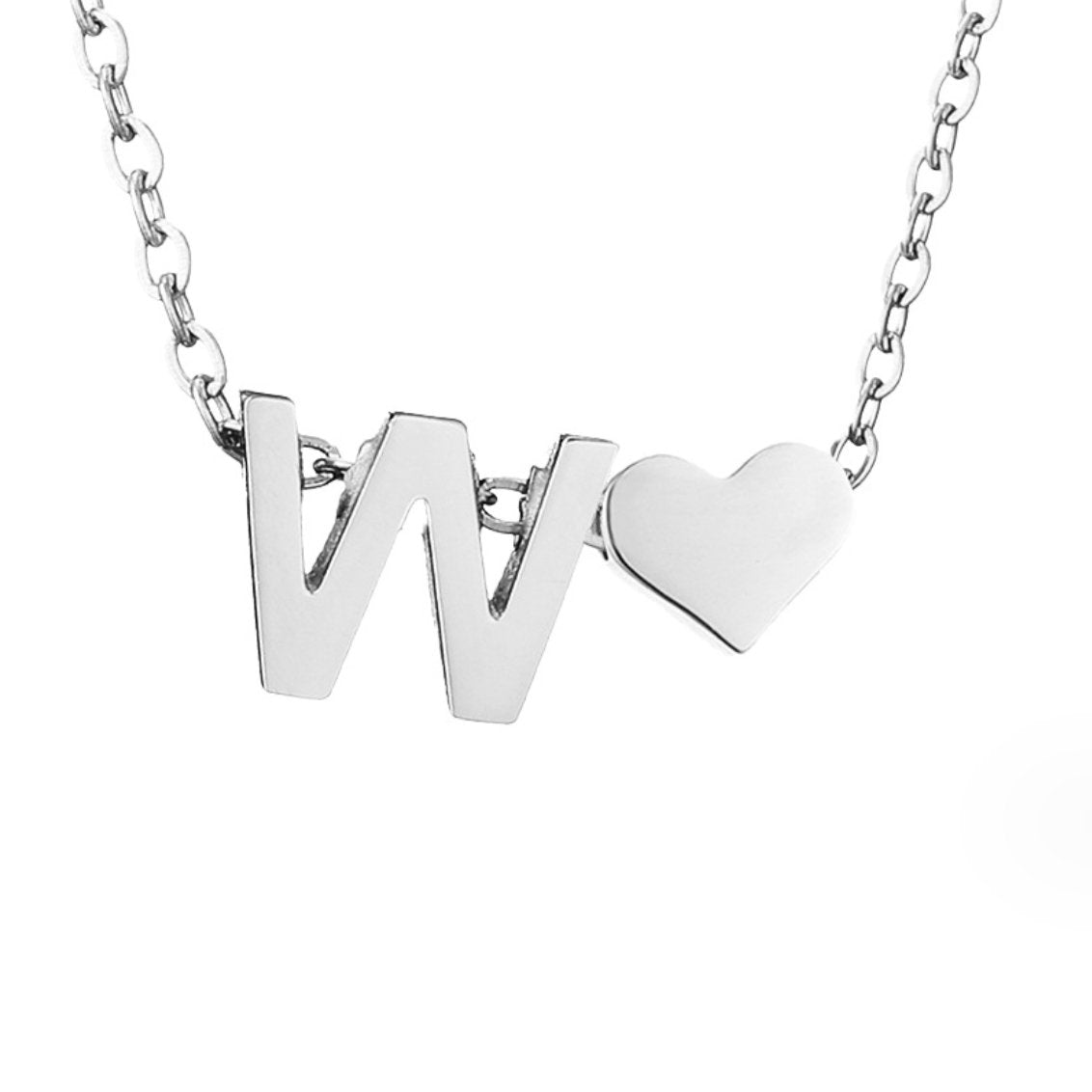 Collar de inicial atemporal con colgante de corazón