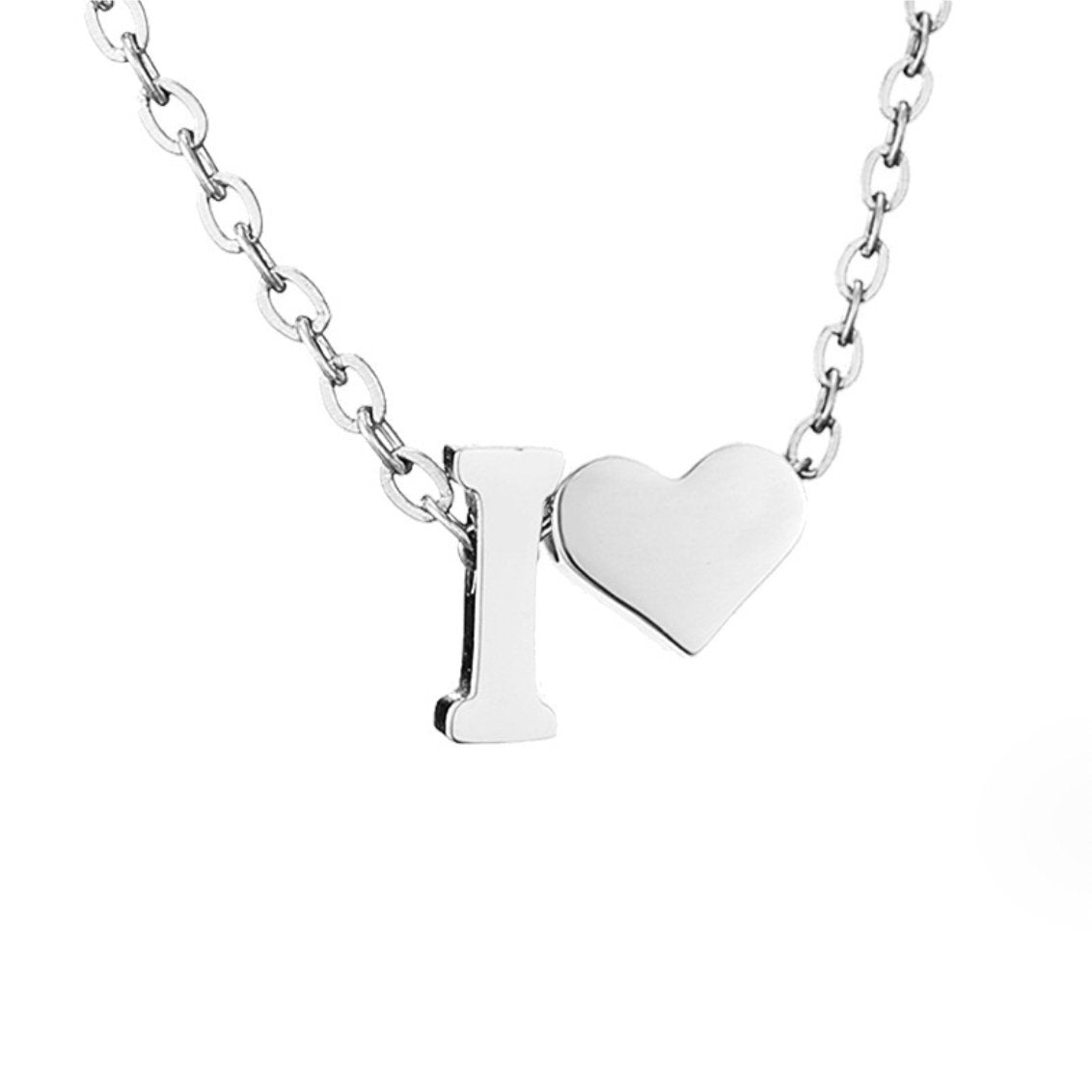 Collar de inicial atemporal con colgante de corazón