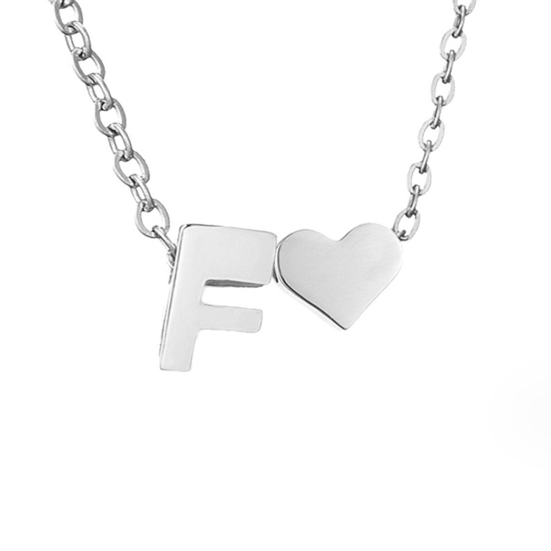 Collar de inicial atemporal con colgante de corazón