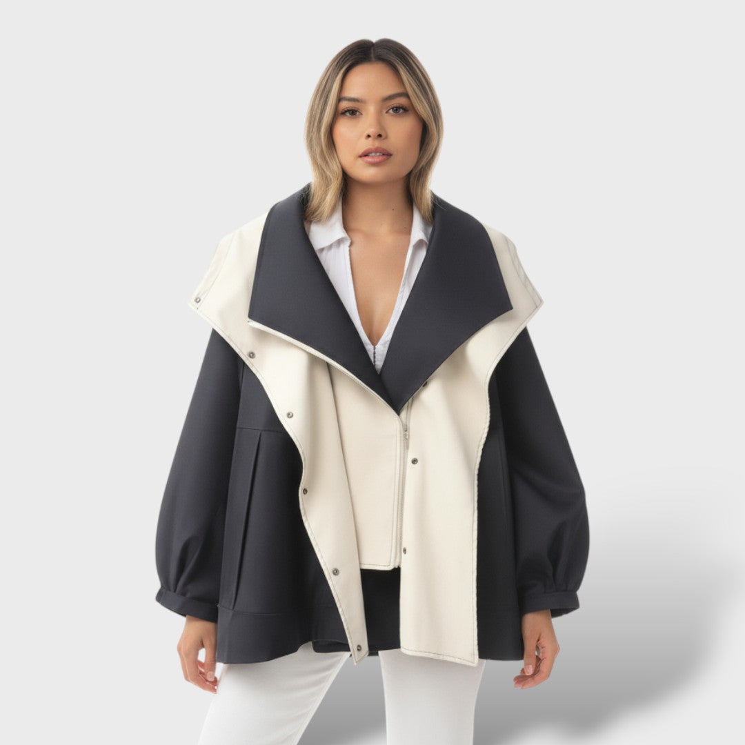 Trench elegante de algodón encerado resistente al agua
