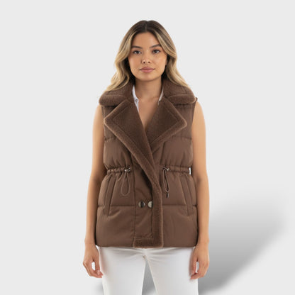 Chaleco Acolchado Mujer Elegante con Cintura Ajustable