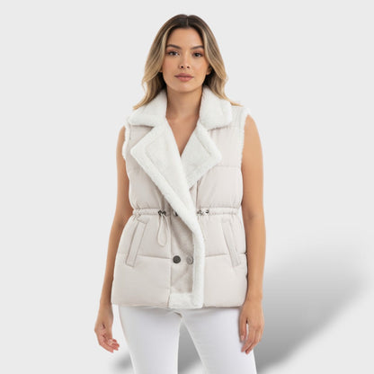 Chaleco Acolchado Mujer Elegante con Cintura Ajustable