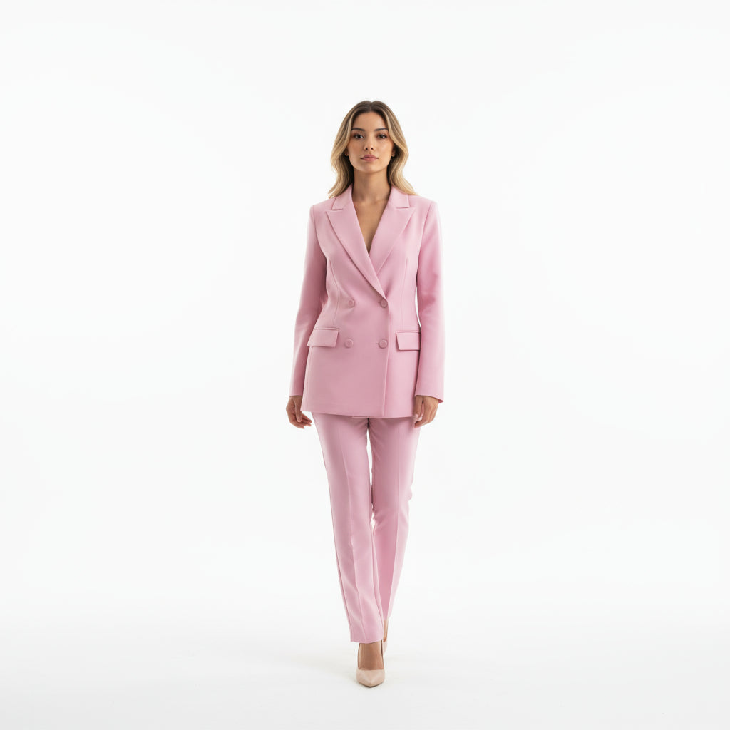 Conjunto Elegante Mujer Blazer y Pantalón de Corte Recto