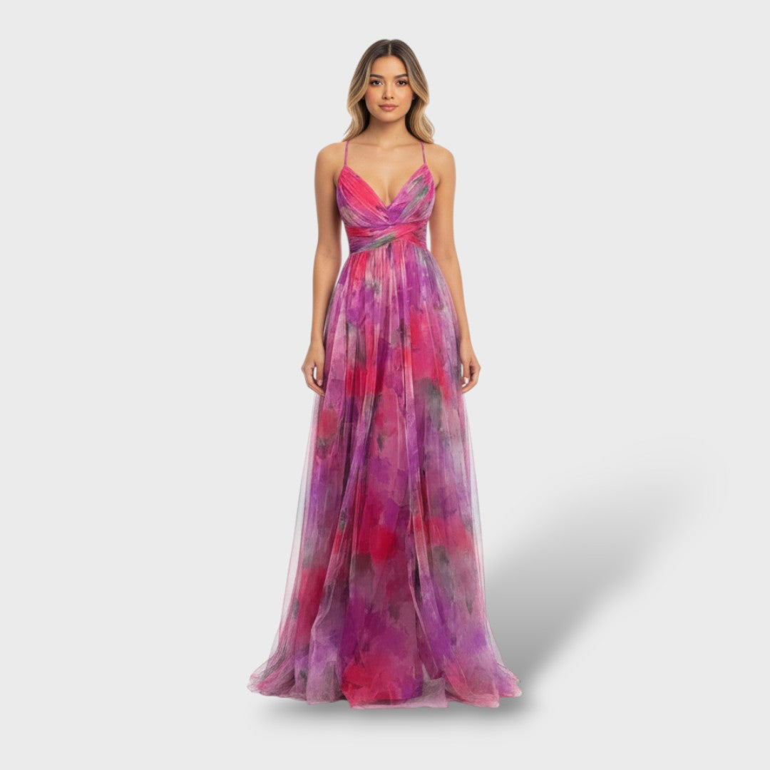 Vestido floral mujer elegante casual