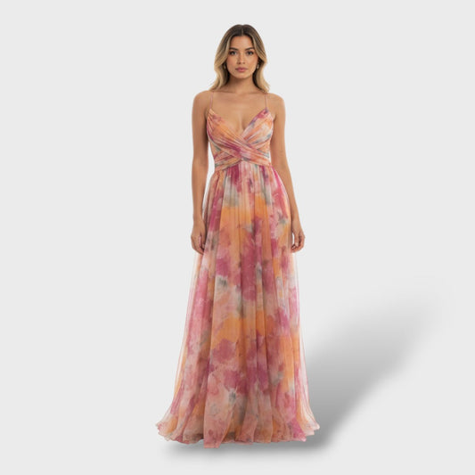 Vestido floral mujer elegante casual
