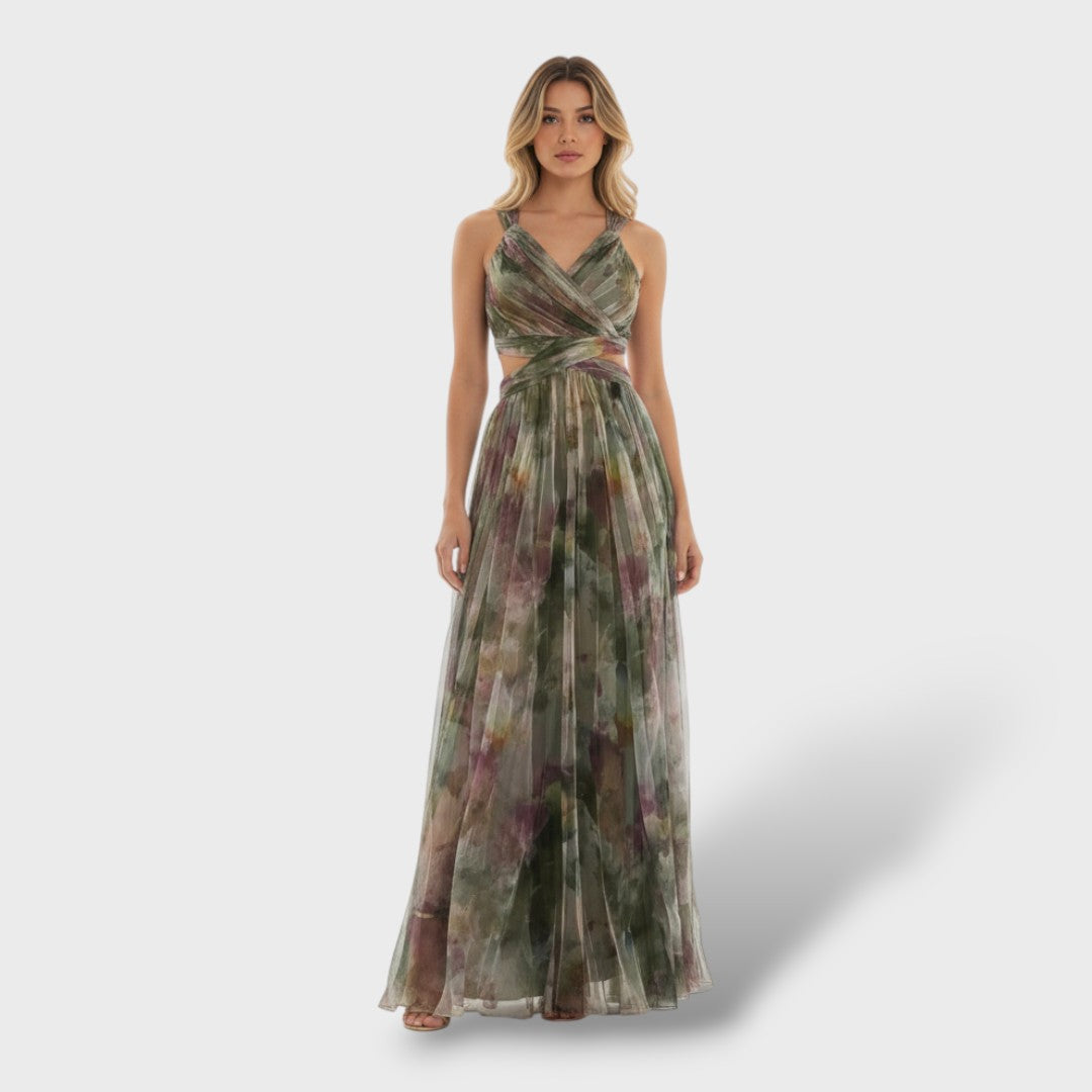 Vestido floral mujer elegante casual