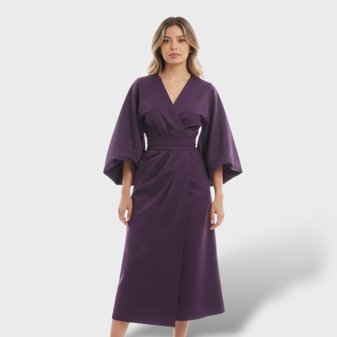 Vestido elegante con mangas farol