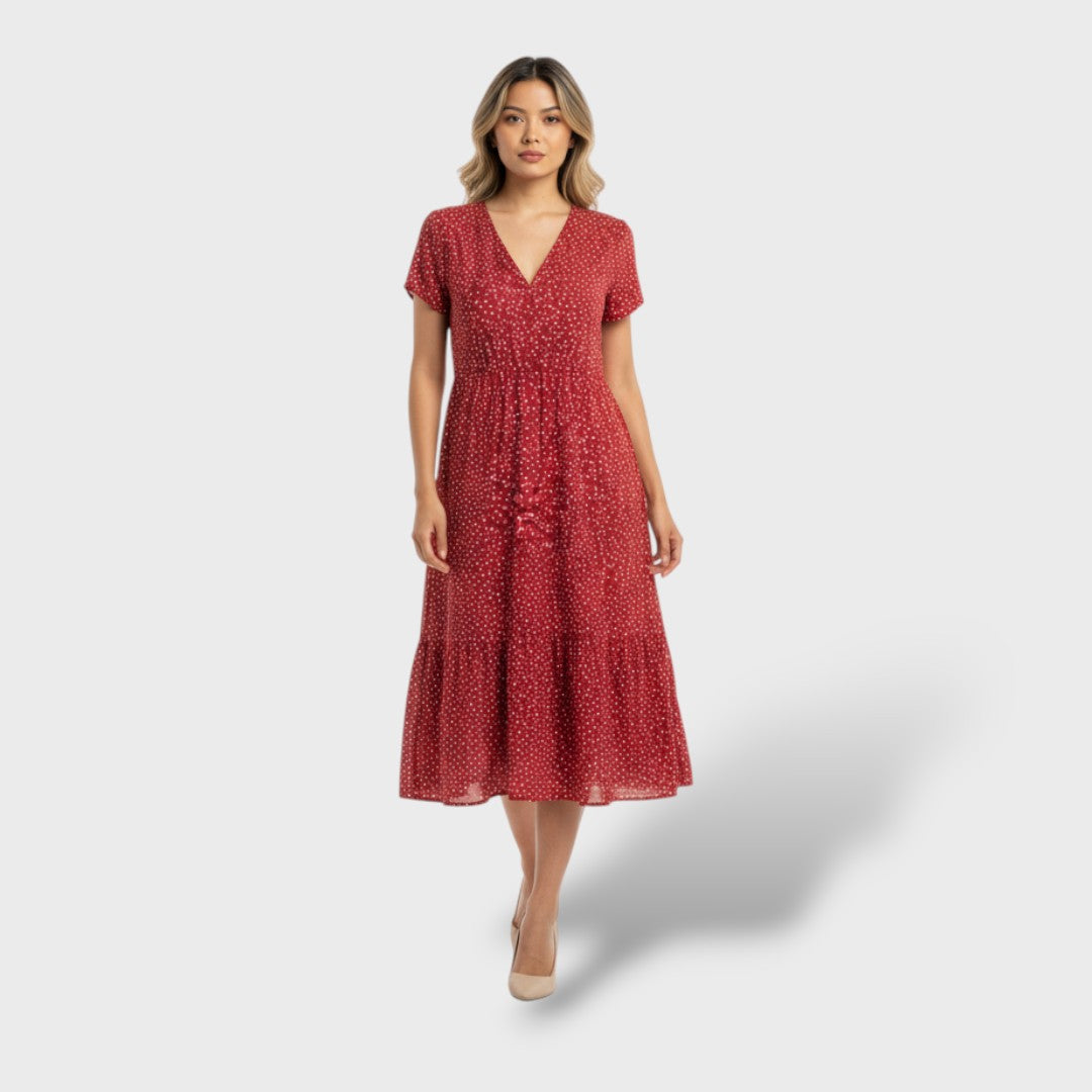 Vestido camisero midi mujer elegante