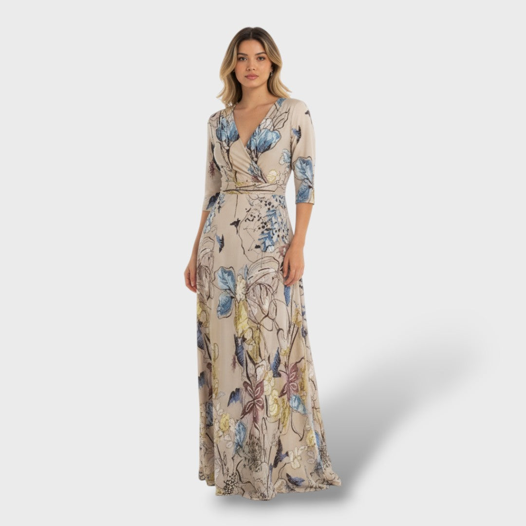 Vestido largo elegante floral de lujo