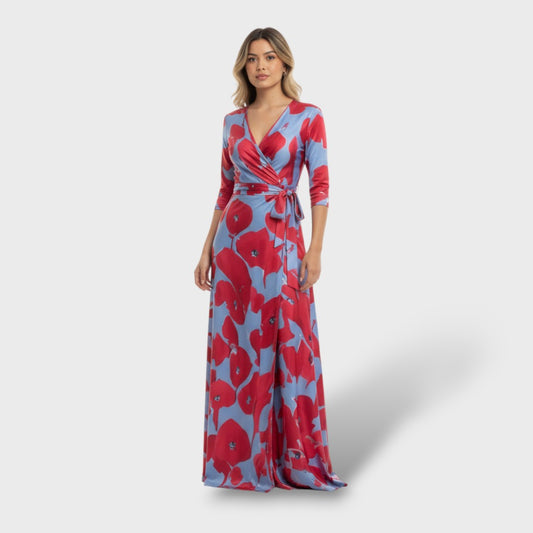 Vestido largo elegante floral de lujo