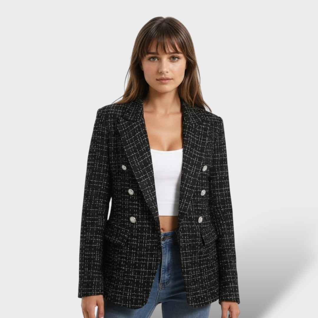 Americana de Tweed Grueso Mujer Elegante