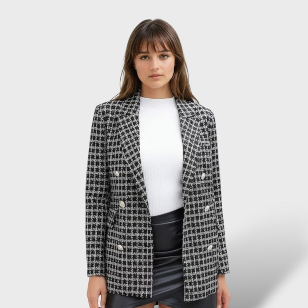 Americana de Tweed Grueso Mujer Elegante