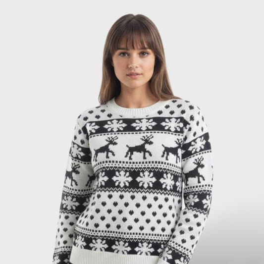 Suéter navideño mujer estampado ciervos