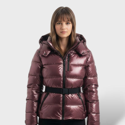 Chaqueta Acolchada con Cinturón Impermeable