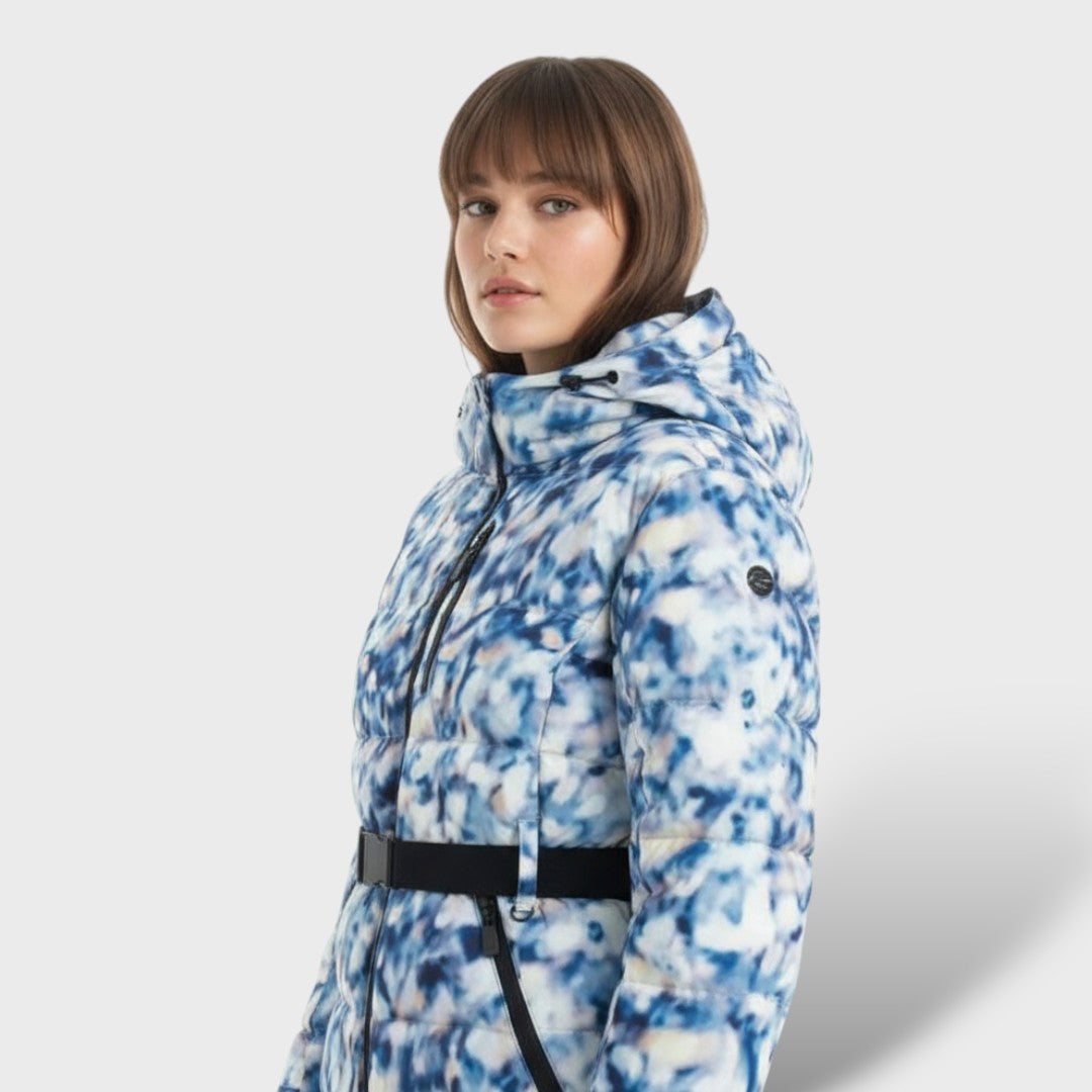 Chaqueta Acolchada con Cinturón Impermeable