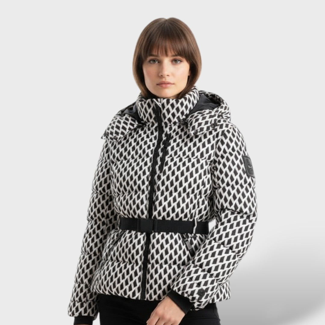 Chaqueta Acolchada con Cinturón Impermeable