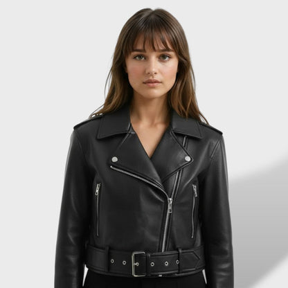 Cazadora de Polipiel Mujer Oversize